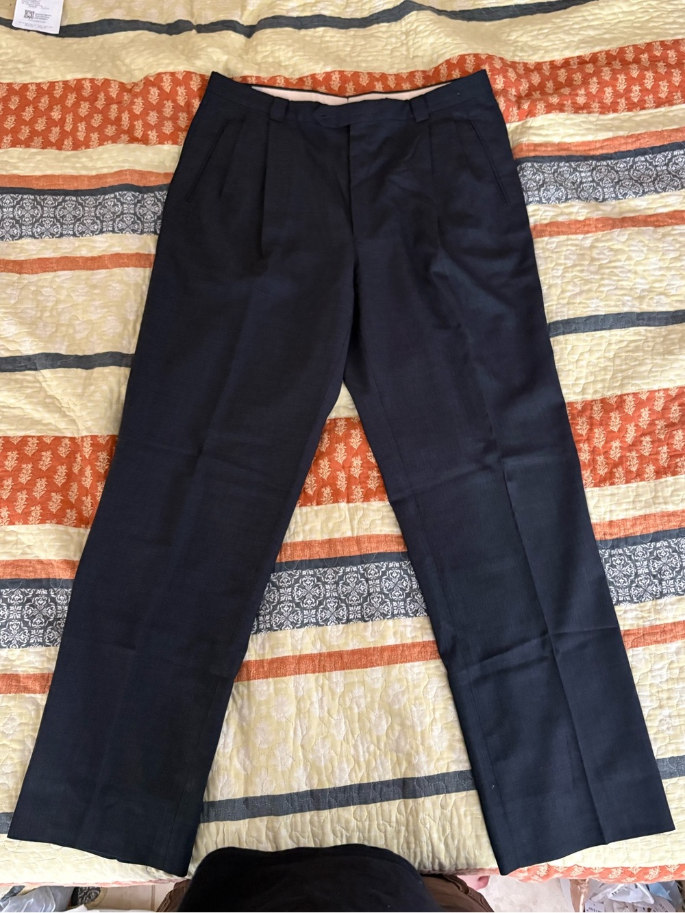 Tallia Uomo Classic Pleated Dress Pants Super 100s Wool - Charcoal